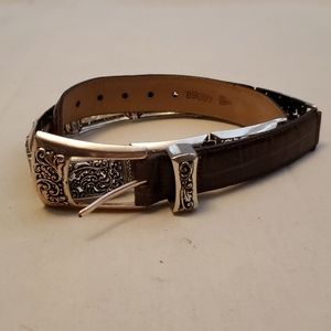Brighton Black Croc Belt Size Small